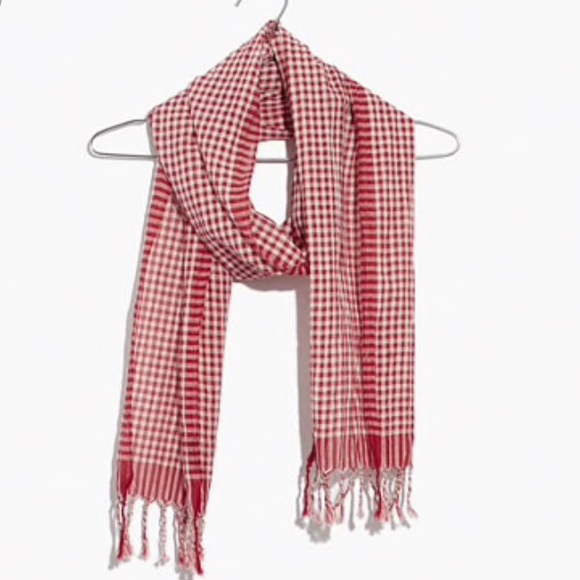 Red and white checkered scarf Clearance
